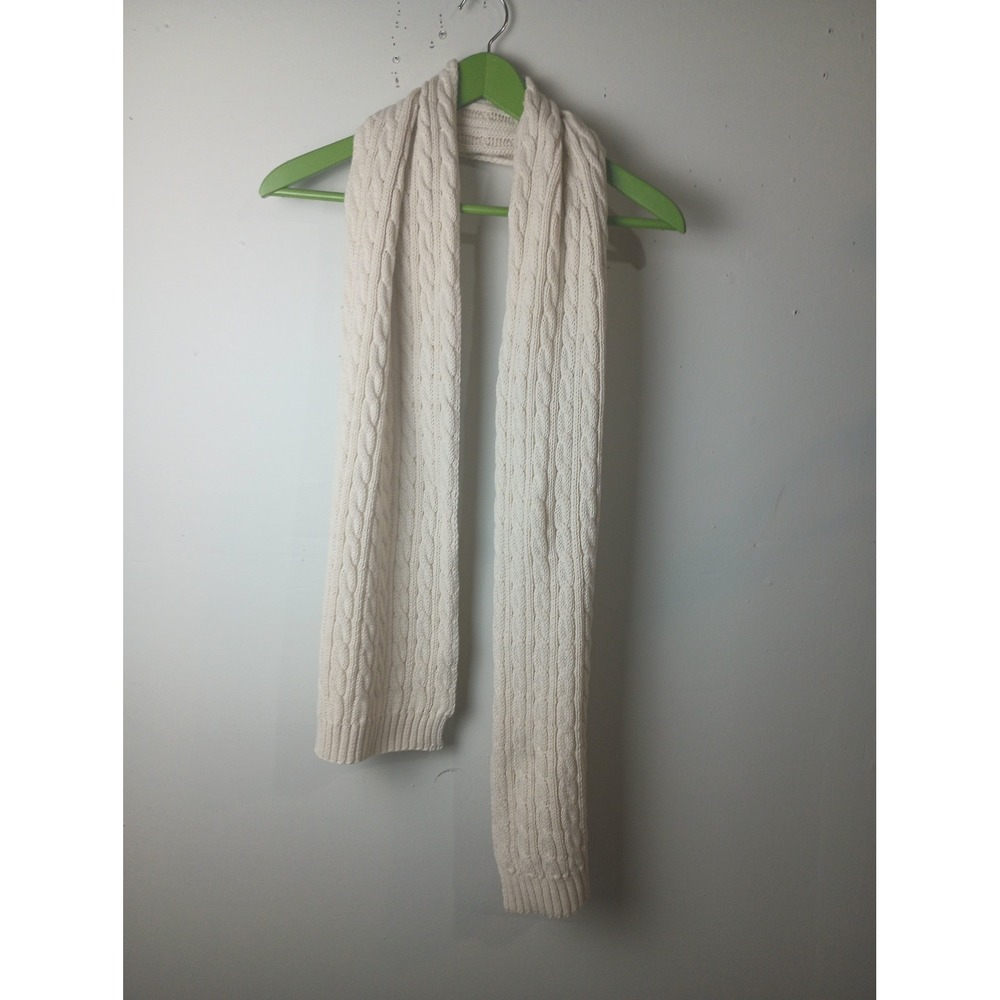 Jeep Cream Cable Knit Scarf Off White Winter Recycled Polyester AL331-9001